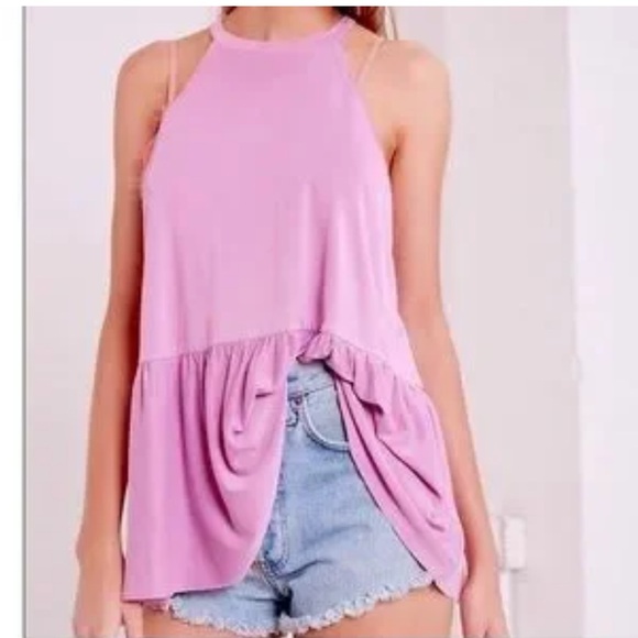 Urban Outfitters Tops - Kimchi Blue Shirt XS Moonchild Babydoll Halter Tank Purple Lux Urban Outfitters